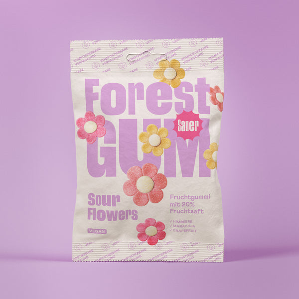 Vegane Sauere Fruchtgummis in form von Blumen
